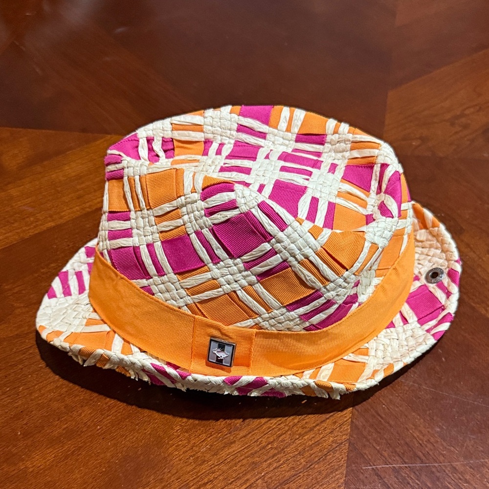 Peter Grimm Colorful Plaid straw Bucket Hat